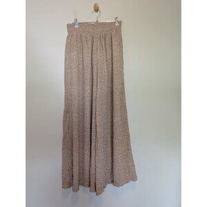 New In Womens smocked waist flowy wide leg Pants Medium Fairy Artsy